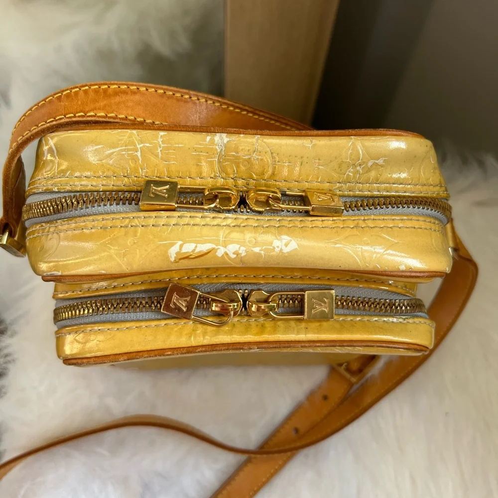 Louis Vuitton Yellow Vernis Leather Crossbody Bag